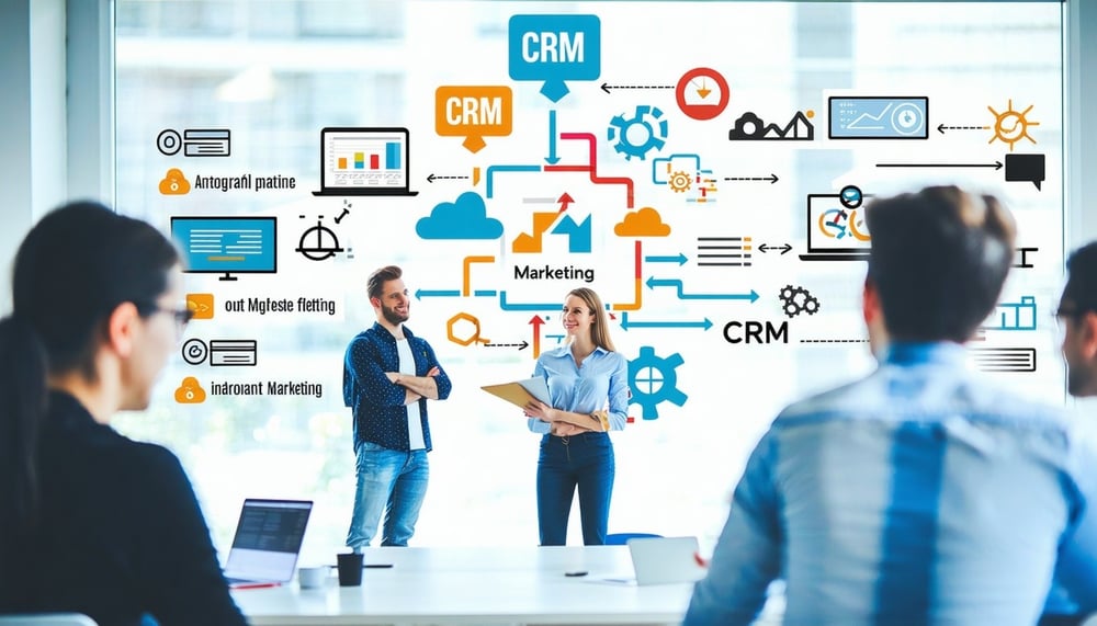Digital marketing concept with CRM integration