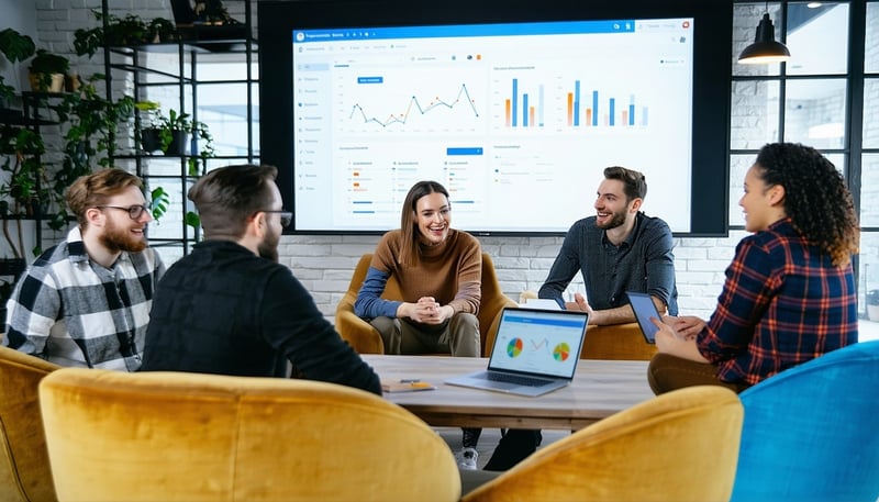 Briscolino team collaborating on a digital marketing strategy